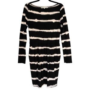 RACHEL Rachel Roy Black/White Long Sleeve Midi Dress Size Medium
